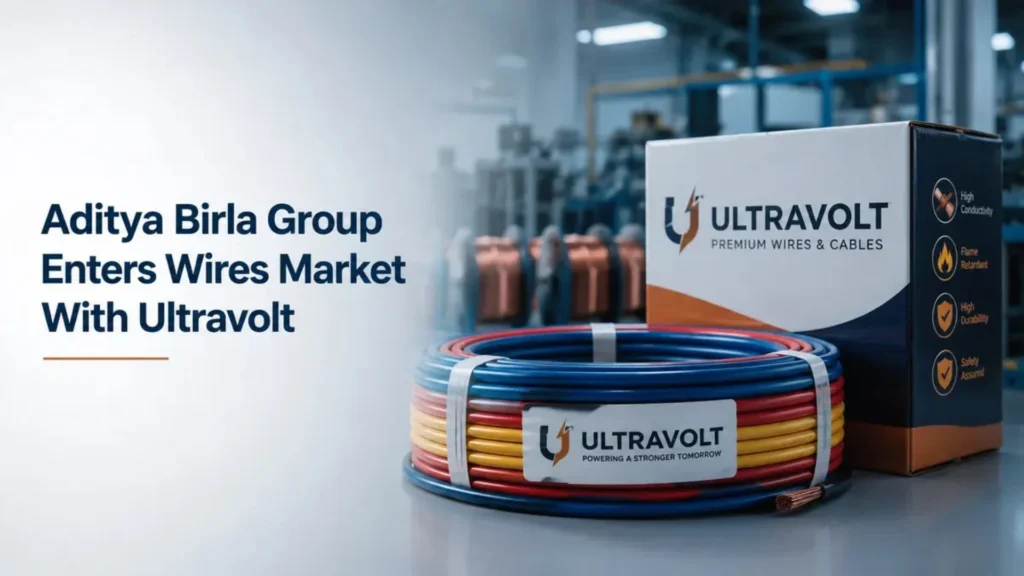 UltraTech launches Ultravolt with ₹1,800 crore investment to enter the wires and cables market, while cement remains its dominant earnings driver.
